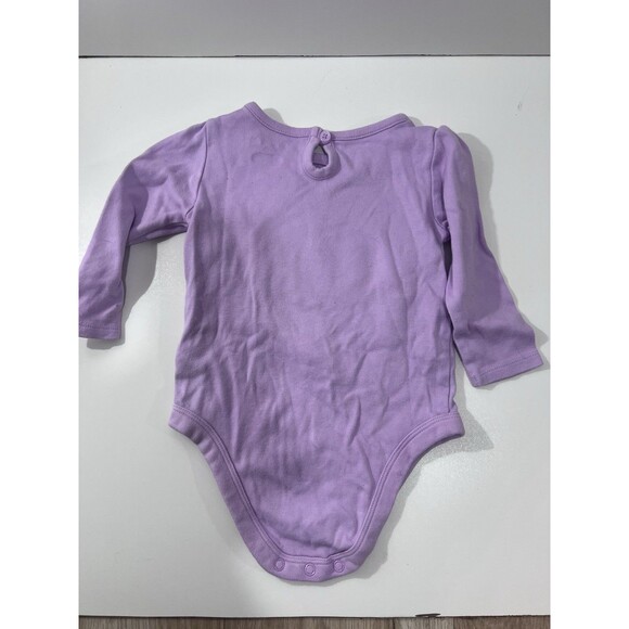 Garanimals Baby Girl Size 12 Months 100% Cotton Long Sleeve Violet Swan Bodysuit - Picture 4 of 4